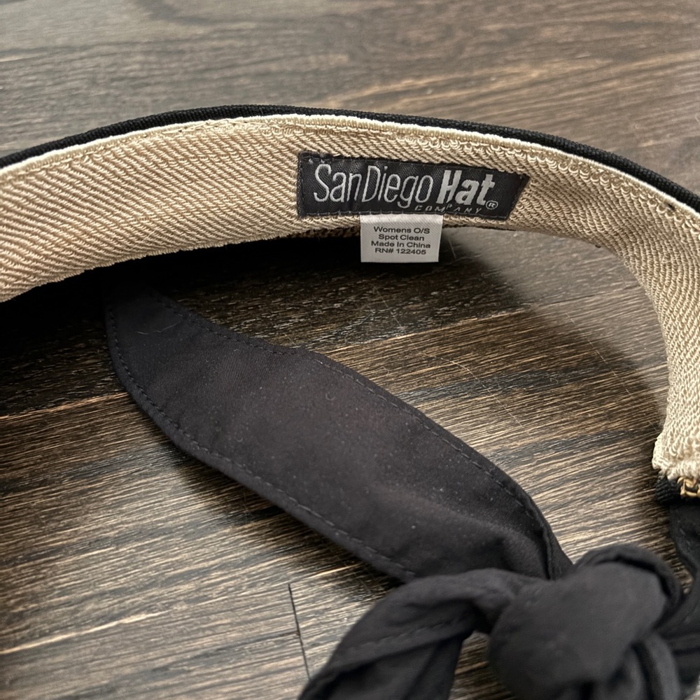 San Diego Hat Company Black and Tan Women's Sun Visor - Picture 3 of 4